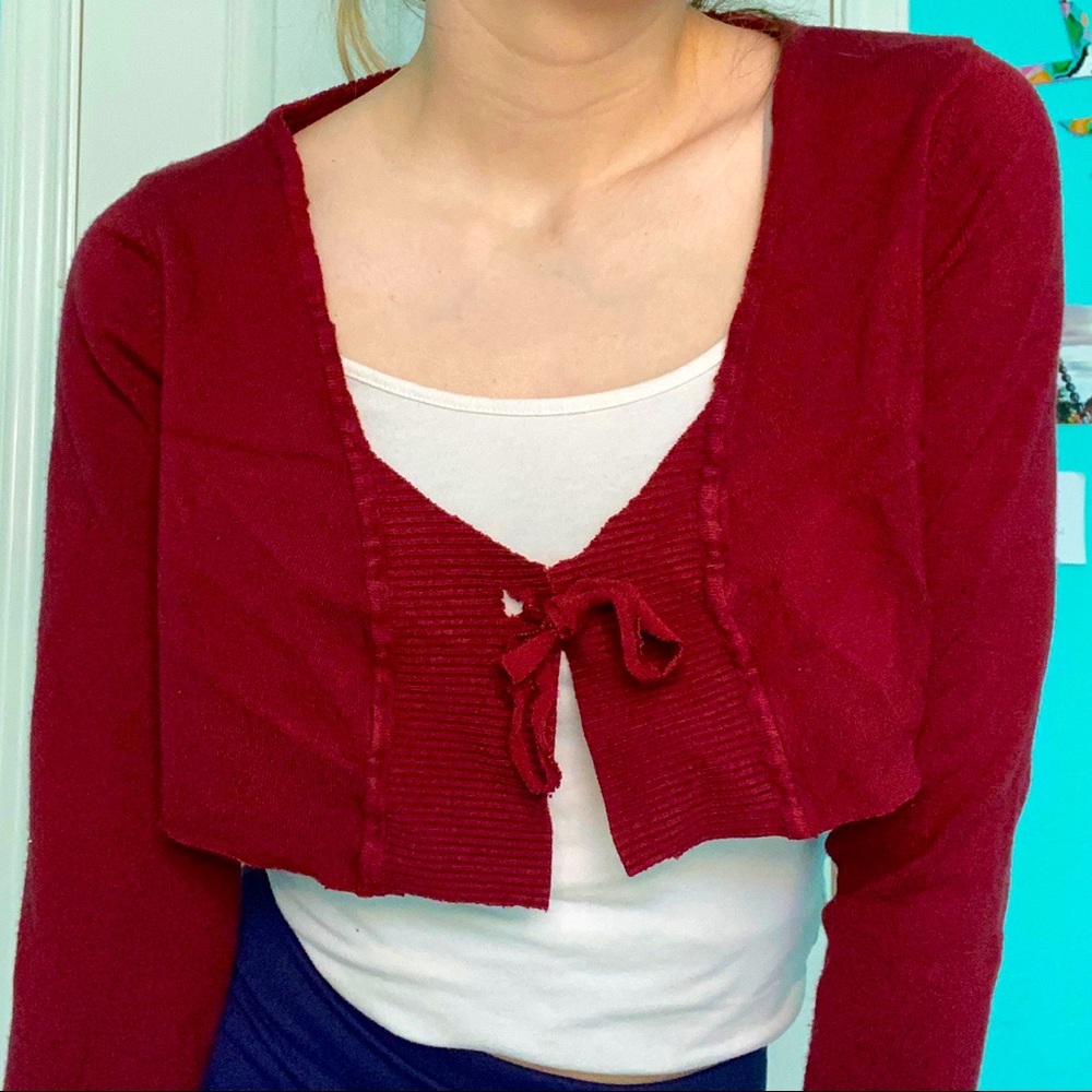 DIY cropped cardigan